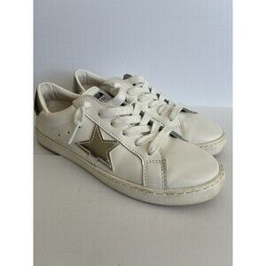 Vintage Havana Carla Low Top Women’s White/Silver Foil Leather Sneakers Size 7